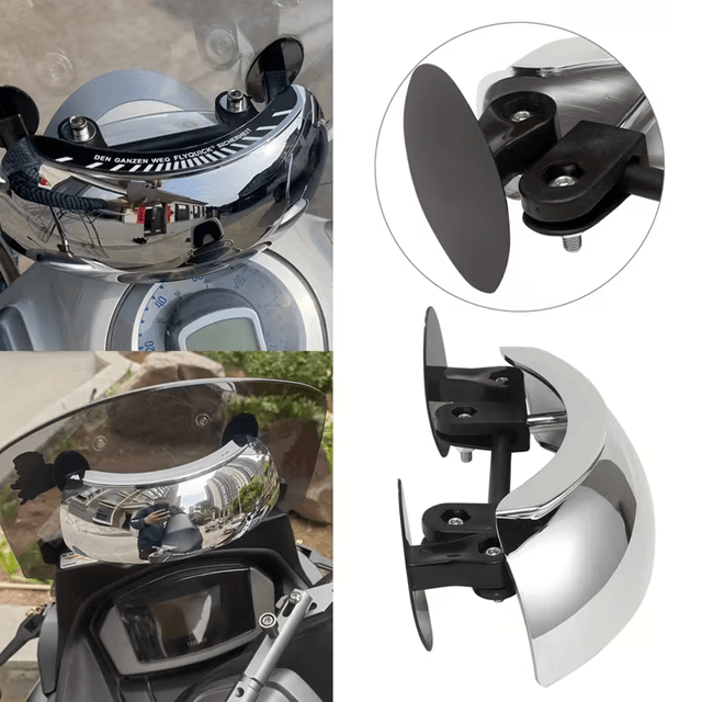 Motosiklet Kör Nokta Aynası – 180° Geniş Açılı, Evrensel Uyumlu Rüzgarlıklı Arka Görüş Güvenlik Aynası (Tekli)