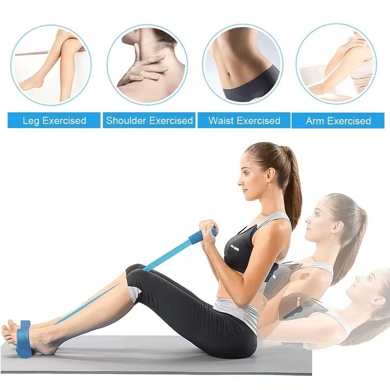 Pedal Çekme Egzersiz Lastiği – Karın, Kol ve Bacak Çalıştırıcı Ev Fitness Aleti