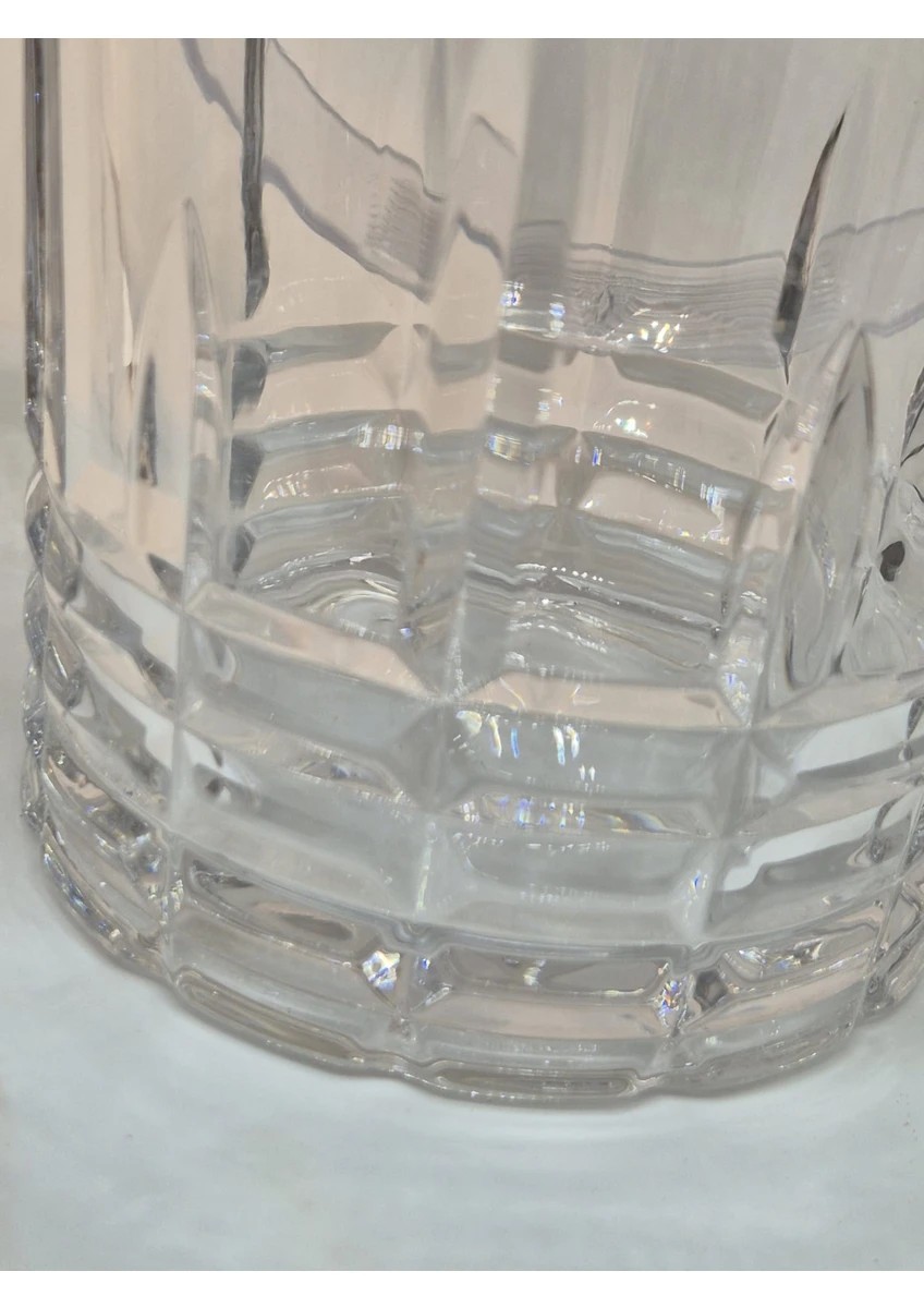 Buz Kovası Tutma Kolu ve Buz Maşası ile Birlikte - Kristal Stil Içecek Soğutucu 1 Lt. Kapasiteli Cam Buzluk