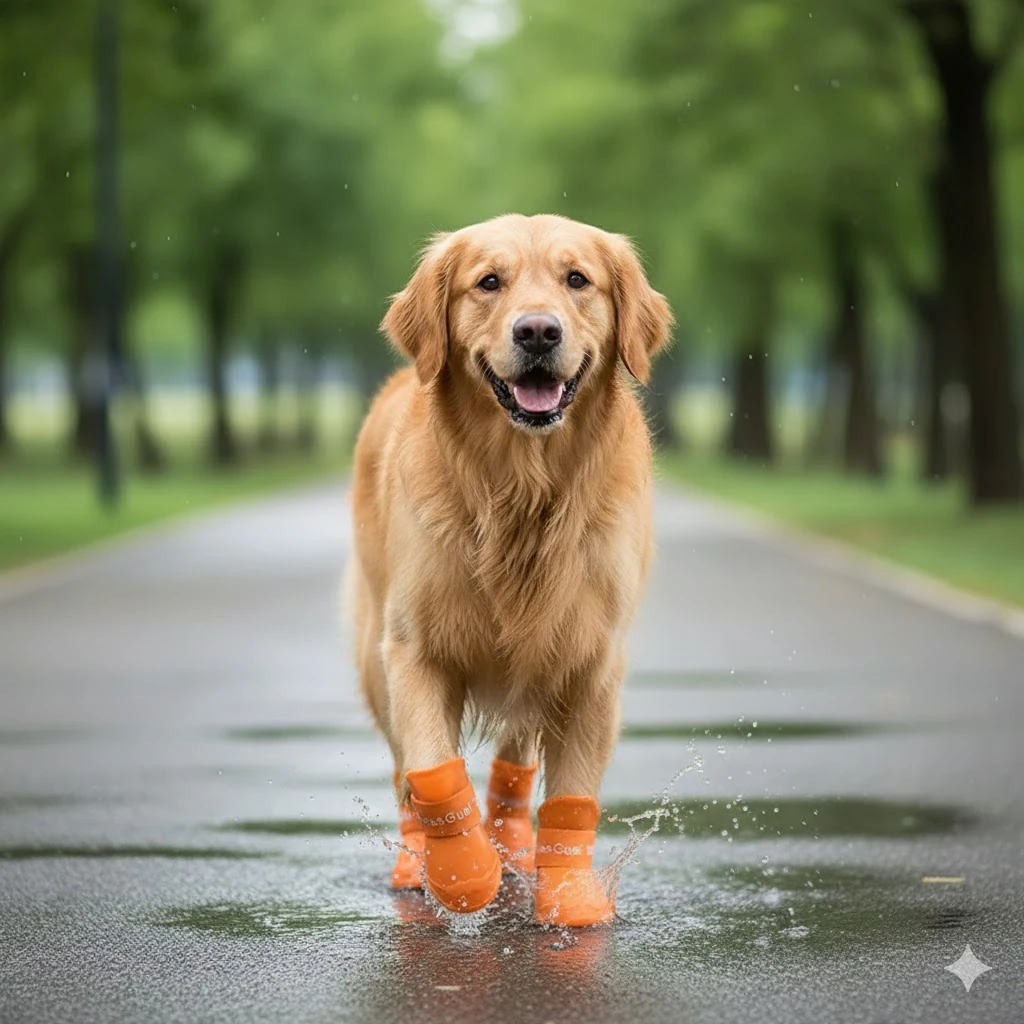 Eşya Dünyası M Beden 4’lü Silikon Köpek Yağmur Botu – Su Geçirmez, Kaymaz Tabanlı, Konforlu (Turuncu)