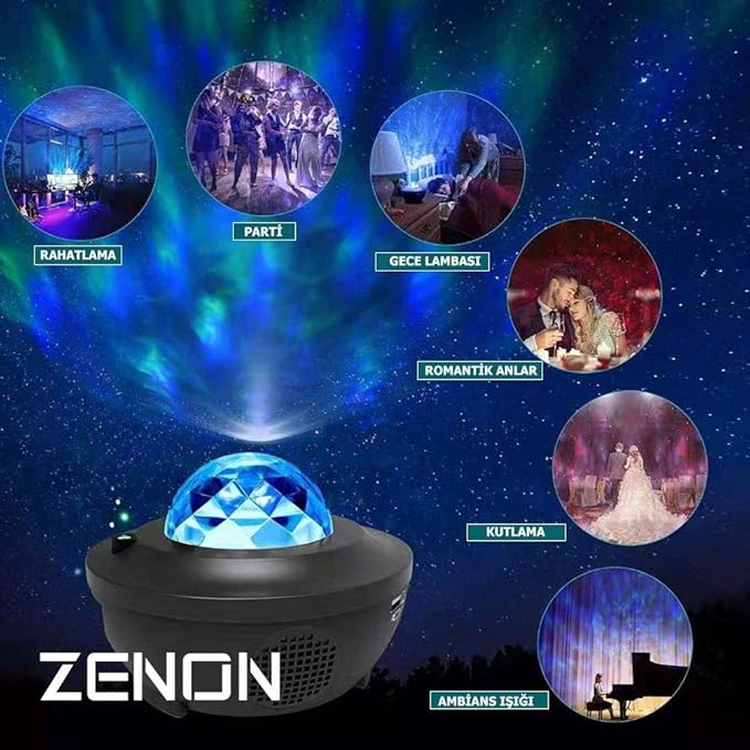 Starry Projektör Light-Blth+Müzik+7Farklı Ambians