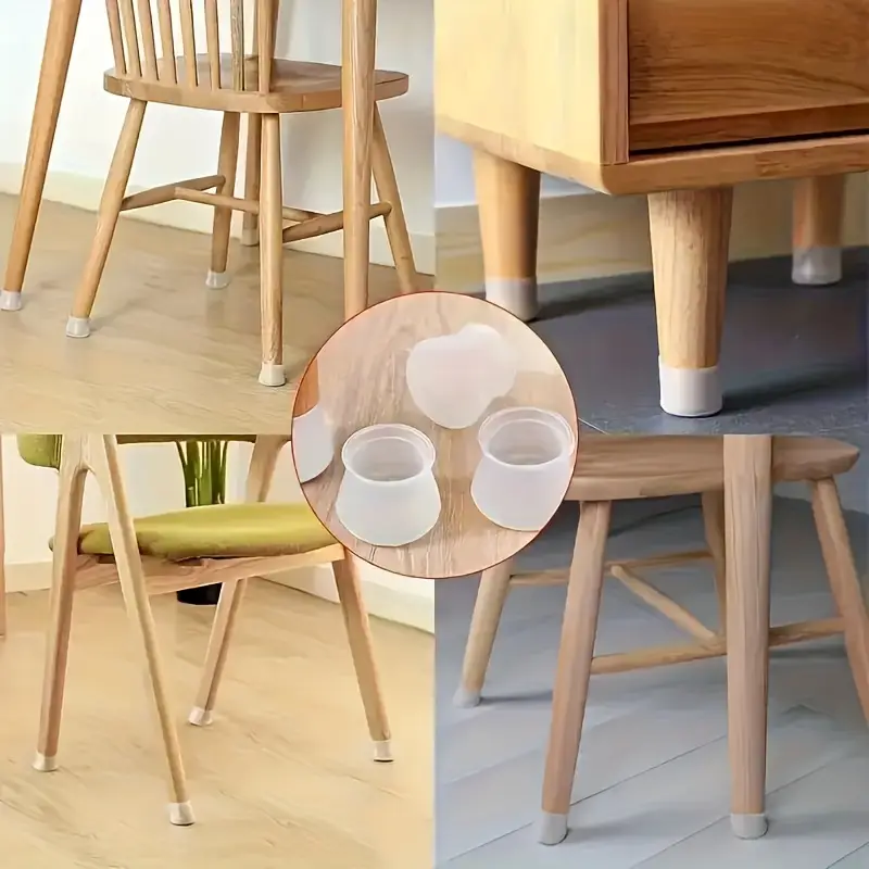  Silikon Sandalye Ayak Ucu Koruyucu – 3.5-5.5 cm Uyumlu Zemin Çizilmez ve Sessiz Kaydırmaz Başlık (12 Adet)