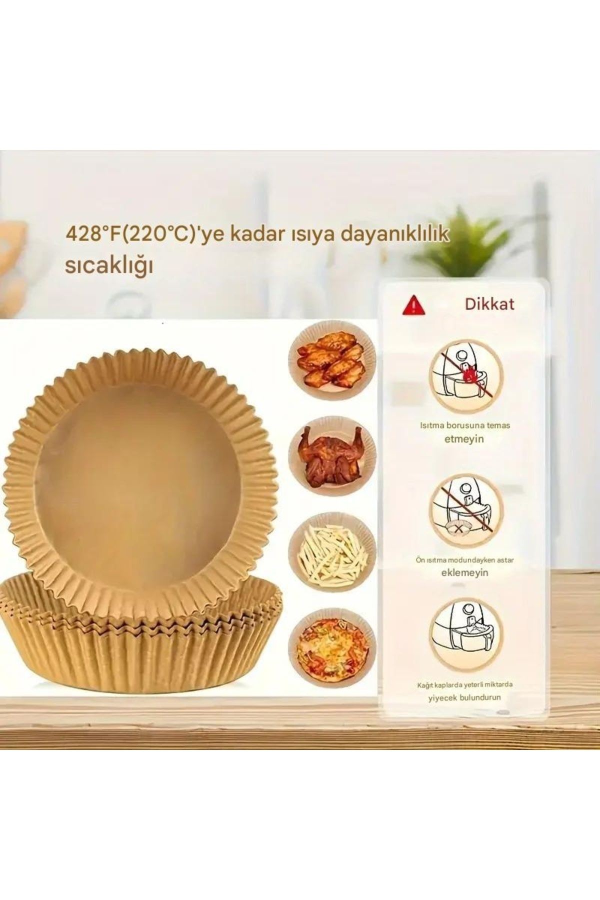 50 Adet Pişirme Kağıdı Tek Kullanımlık 20 cm Yuvarlak Pişirme Kağıdı Xxl Pvc'li