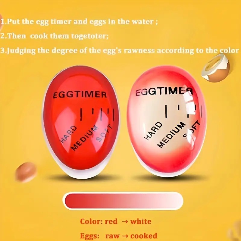 Yumurta Zamanlayıcı Egg Timer – Rafadan, Katı ve Akışkan Isıya Duyarlı Haşlama Yardımcısı