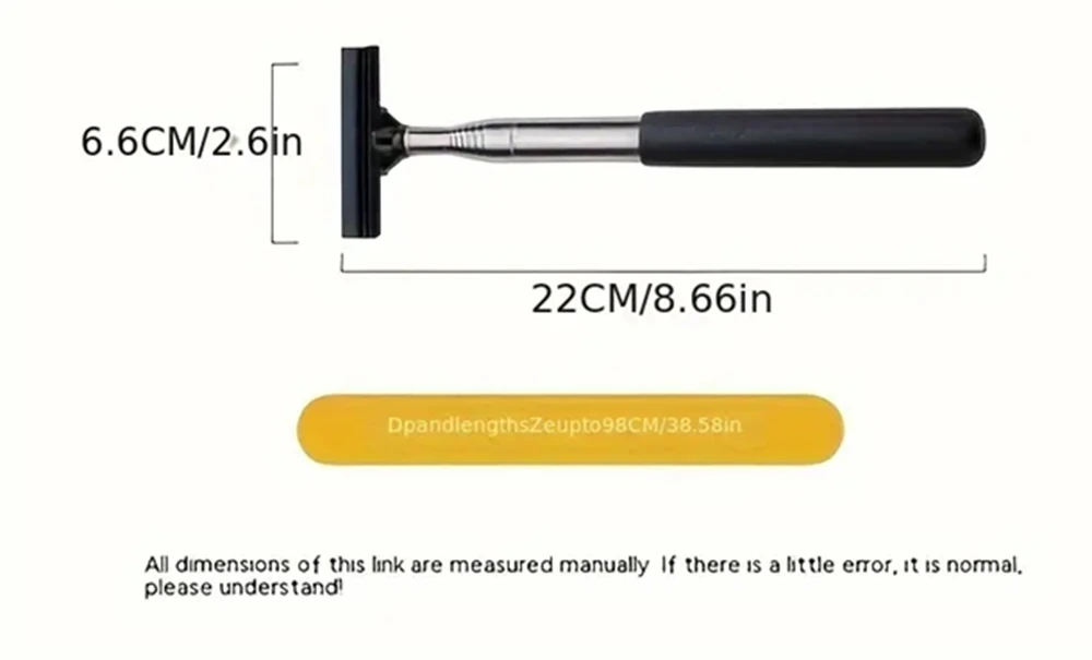  Paslanmaz Çelik 2’si 1 Arada Teleskopik Cam ve Zemin Sileceği – Ayarlanabilir Saplı Temizlik Aparatı