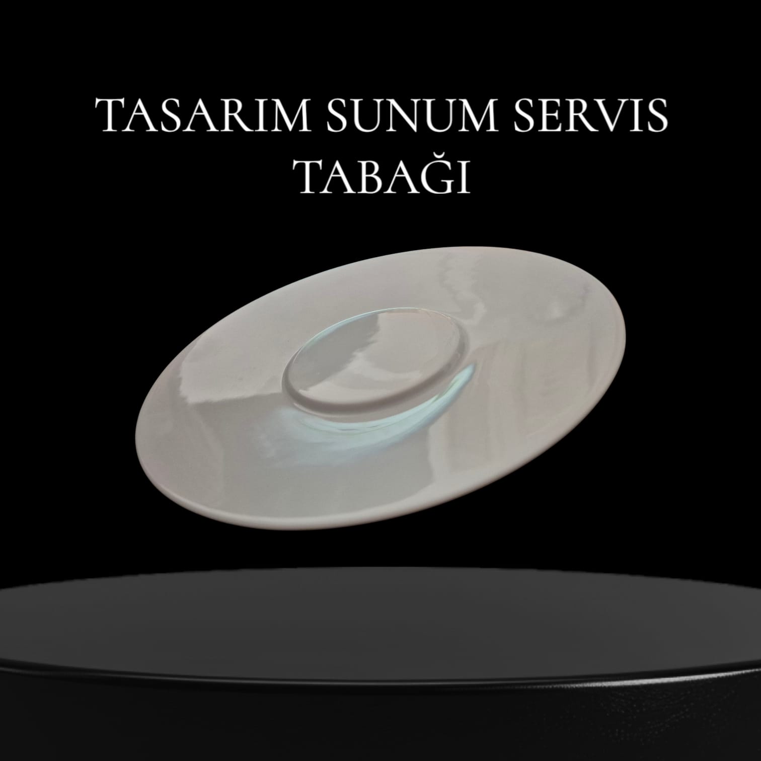 6 Kişilik  Moon Düz Tabak Merkezi Yuvarlak Yükseltili  Tasarım Yemek Tabağı /Sunum Tabağı 21 cm.