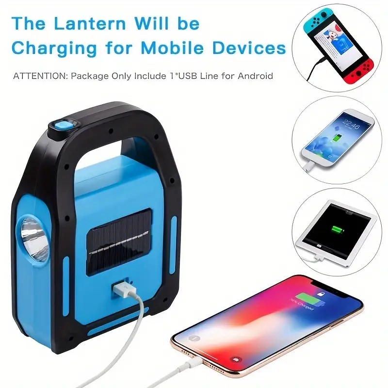 Güneş Enerjili Işıldak ve Powerbank Özellikli Kamp Lambası/ 3 Işık Modu, Outdoor ve Güç Kesintileri Için Ideal