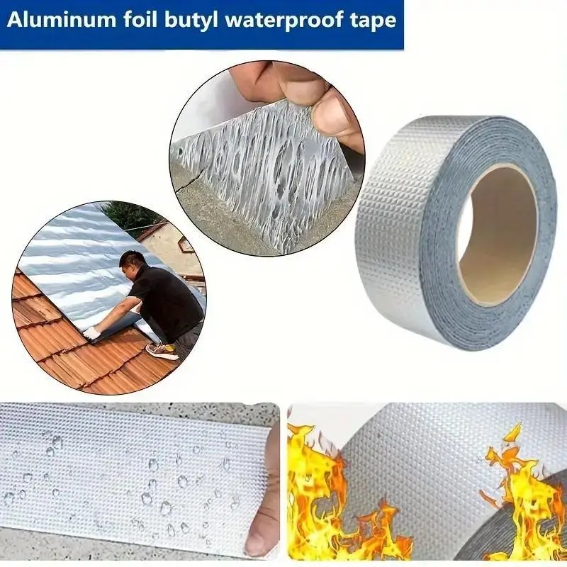 Profesyonel Su Geçirmez Alüminyum Folyolu Bant - Çatı Sızıntıları, Yüzey Çatlakları, Pencere Eşiği Boşlukları, Boru Contaları ve Denizcilik Contaları Için 5cm x 2m