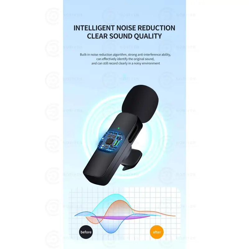 Kablosuz Yaka Mikrofonu – Type-C ve Lightning Dönüştürücülü, Android & iPhone Uyumlu