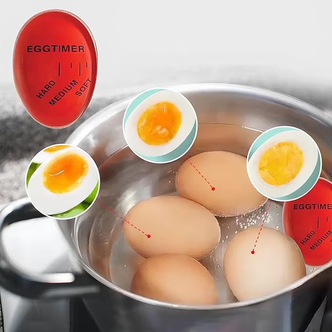 Yumurta Zamanlayıcı Egg Timer – Rafadan, Katı ve Akışkan Isıya Duyarlı Haşlama Yardımcısı