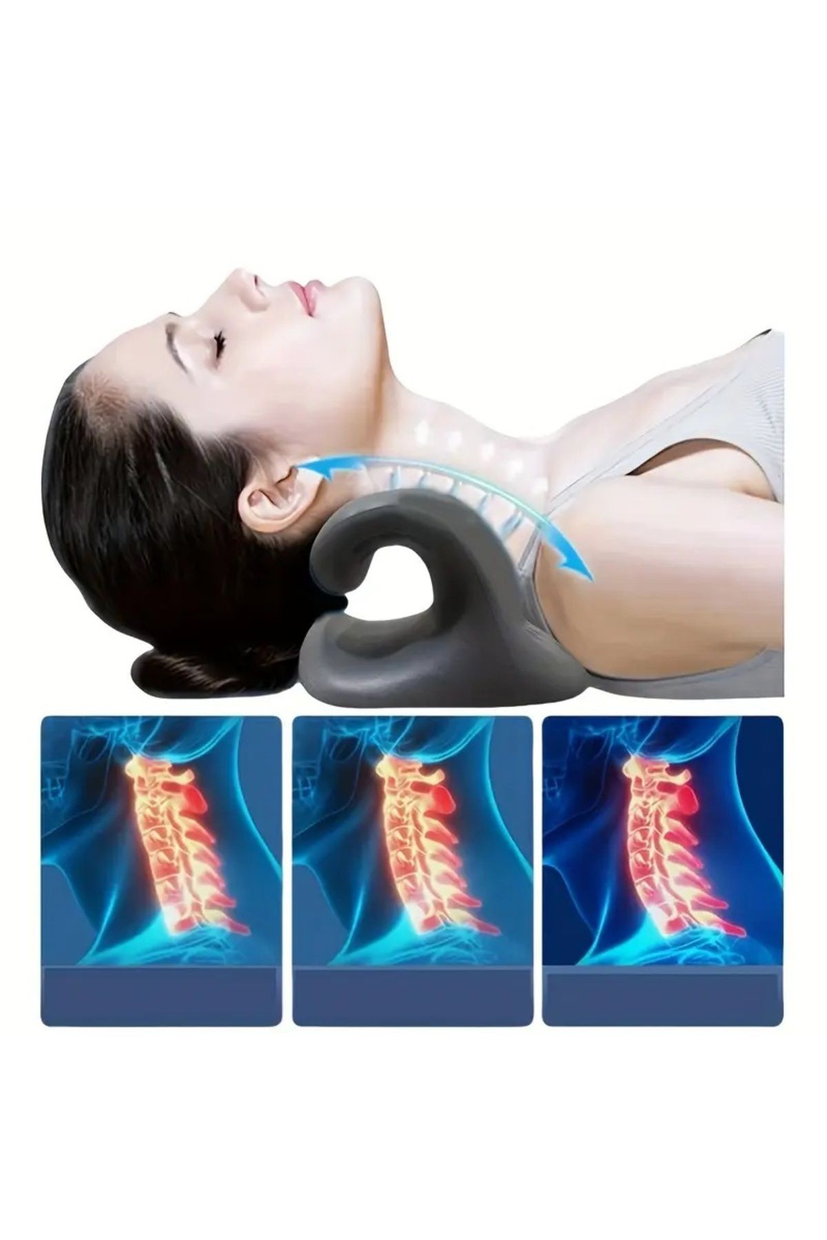 Ergonomik C-Şekilli Boyun ve Omuz Rahatlatma Yastığı Orta Sert Köpük Doldurma Hafif Omurga Hizalama