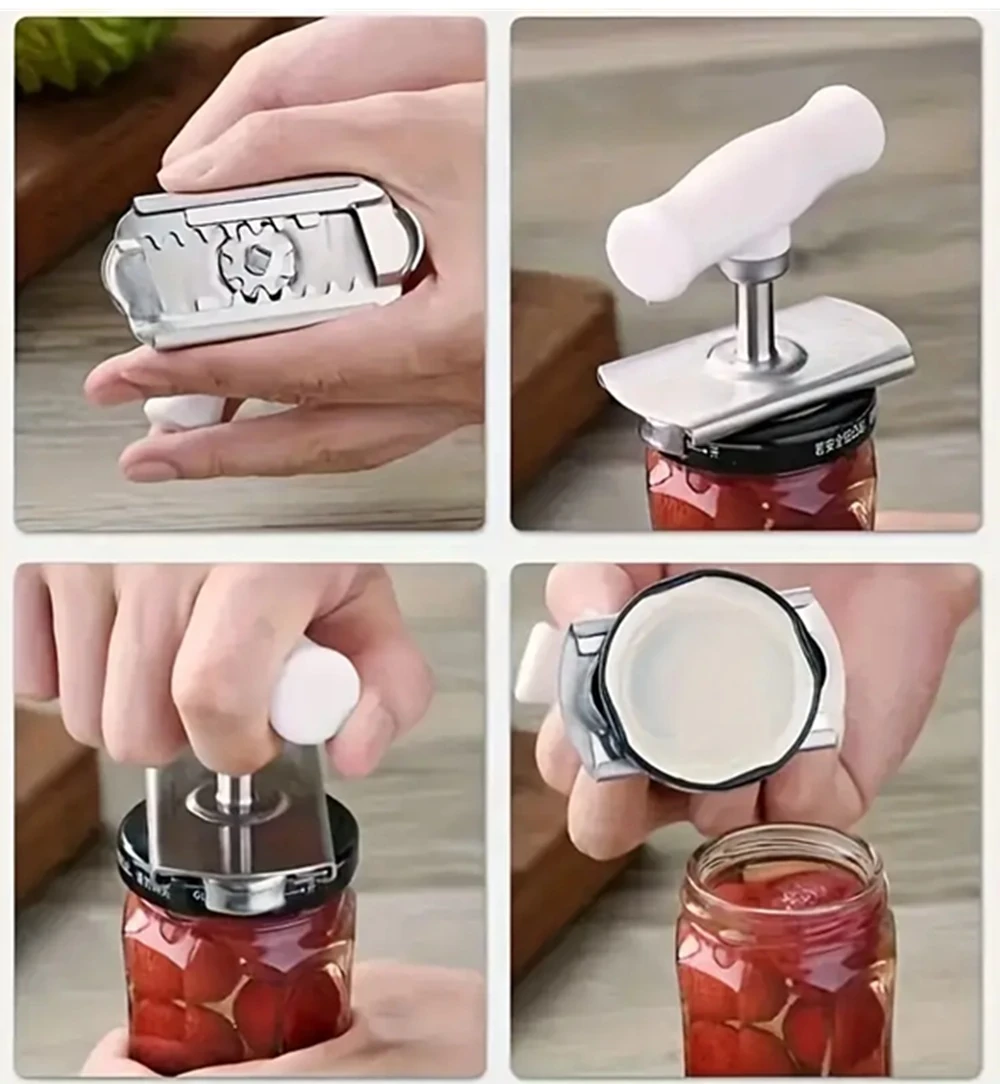 Metal Gövdeli Kavanoz ve Şişe Açacağı  Ayarlanabilir Tutma Saplı