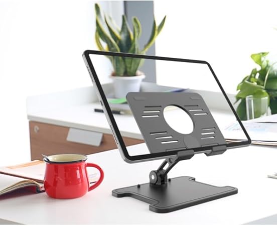 Katlanabilir Plastik Tablet Tutucu, Masa Üstü Tablet Standı, Ayarlanabilir Açı ve Yükseklik