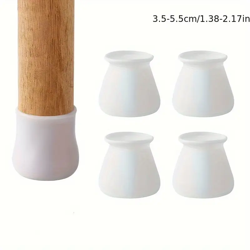  Silikon Sandalye Ayak Ucu Koruyucu – 3.5-5.5 cm Uyumlu Zemin Çizilmez ve Sessiz Kaydırmaz Başlık (12 Adet)