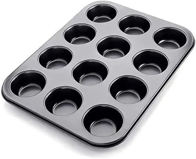 12’li Muffin ve Cupcake Fırın Tepsisi / Yapışmaz Metal Kek Kalıbı