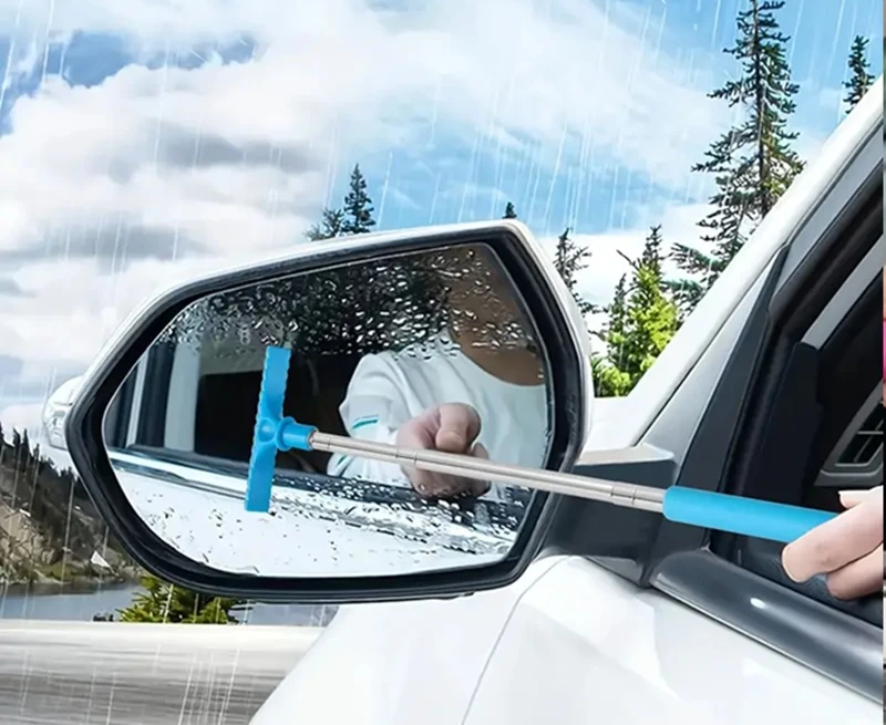  Paslanmaz Çelik 2’si 1 Arada Teleskopik Cam ve Zemin Sileceği – Ayarlanabilir Saplı Temizlik Aparatı