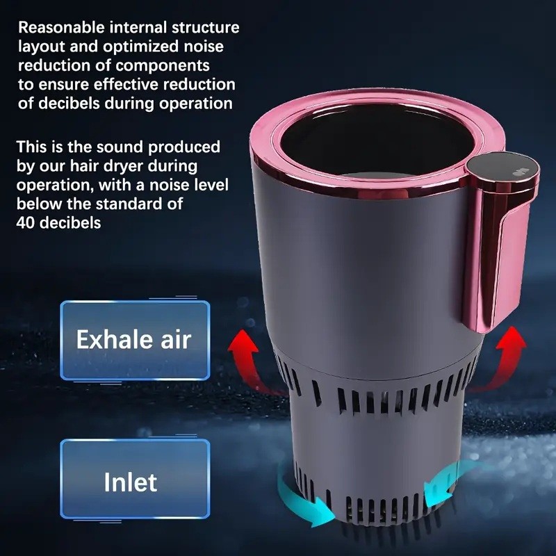2’si 1 Arada Araba Bardak Isıtıcı ve Soğutucu  12V Taşınabilir Termal Bardak  LED Ekranlı Sıcak & Soğuk İçecek