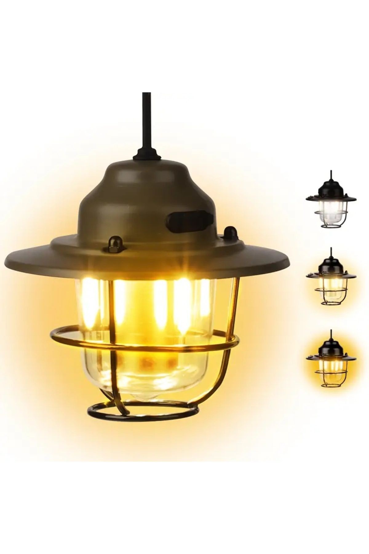 Retro LED Şarj Edilebilir Dış Mekan Kamp Işığı, Taşınabilir Mini Çadır Acil Durum Lambası/ Fener