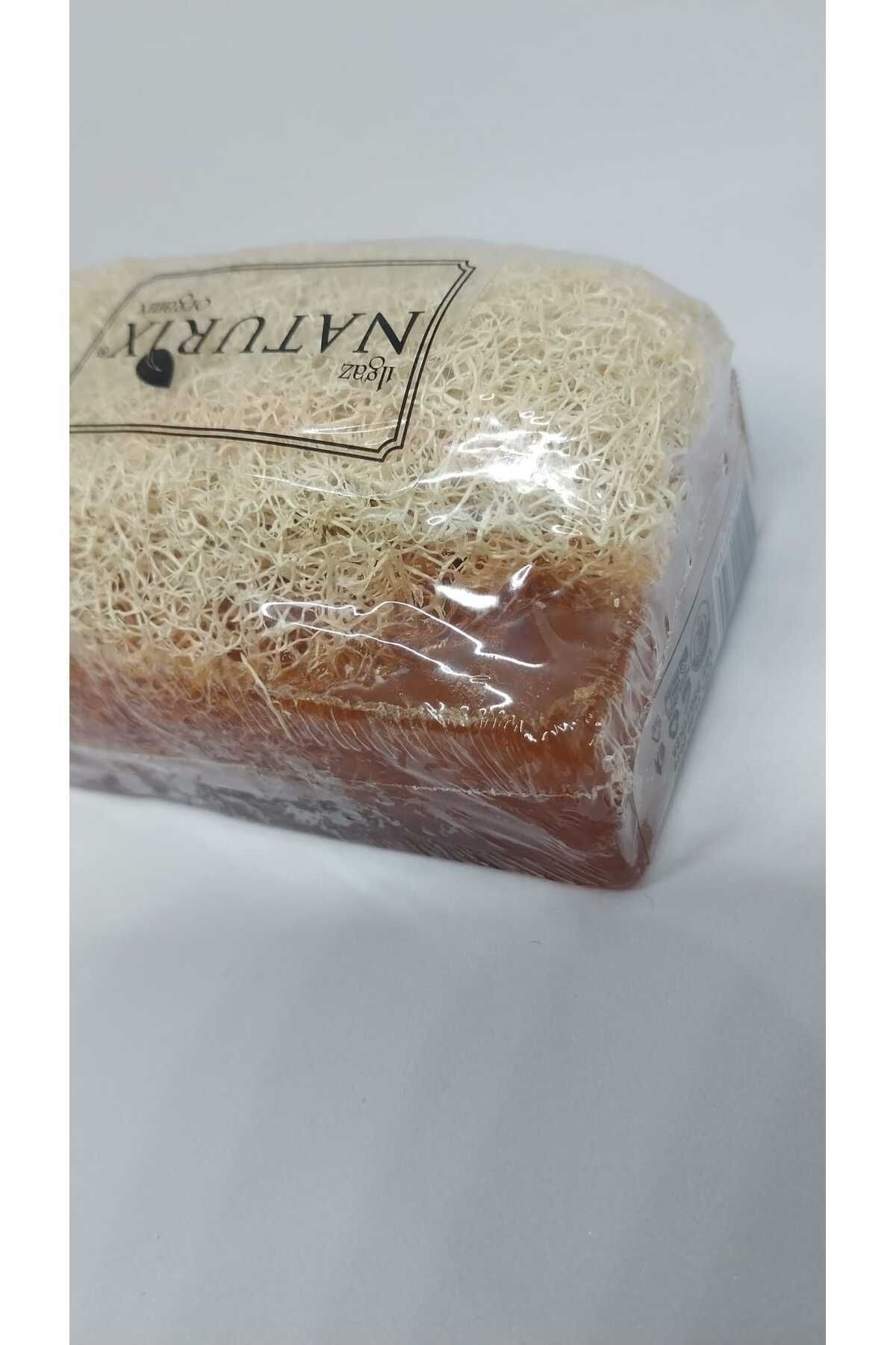 Kabak Lifli Doğal Sabun Eşek Sütü & Ballı - Natural Loofah Soap / Donkey Milk & Honey 130 gr.