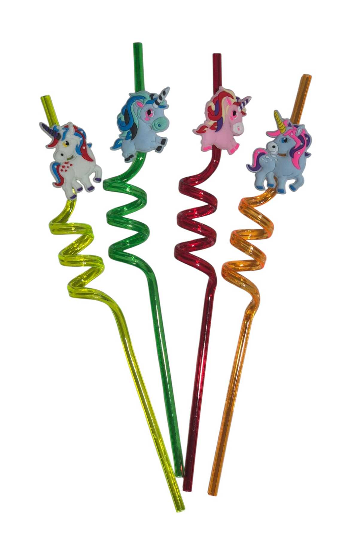 Renkli Figürlü Spiral Pipet Seti - Doğum günü kutlaması, Dekorasyon, Parti