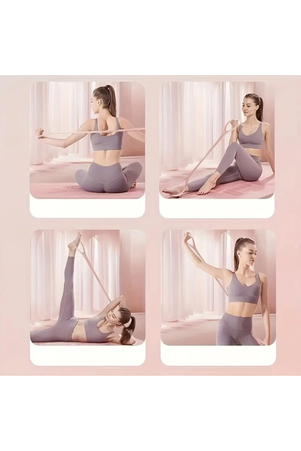 1 Adet Dayanıklı Elastik Direnç Bandı - Tüm Vücut Antrenmanları, Güç Eğitimi & Esneklik Için