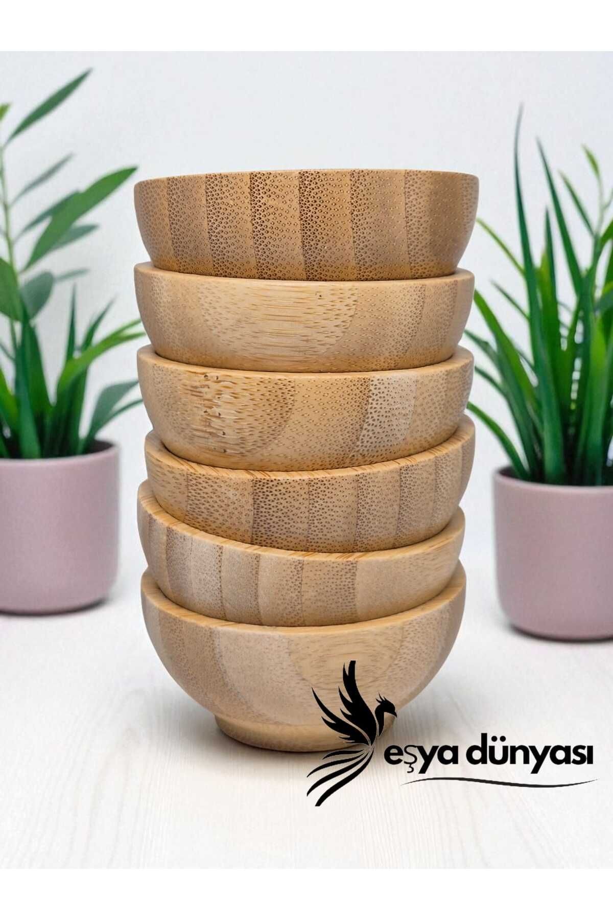 Bambu Japon Tarzı 6'lı Sosluk Yuvarlak Küçük Sos Kabı