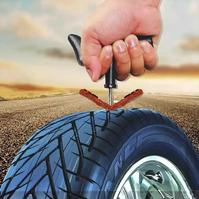 10 Parça Tubeless Lastik Tamir Kiti – Oto & Motosiklet Acil Lastik Onarım Seti