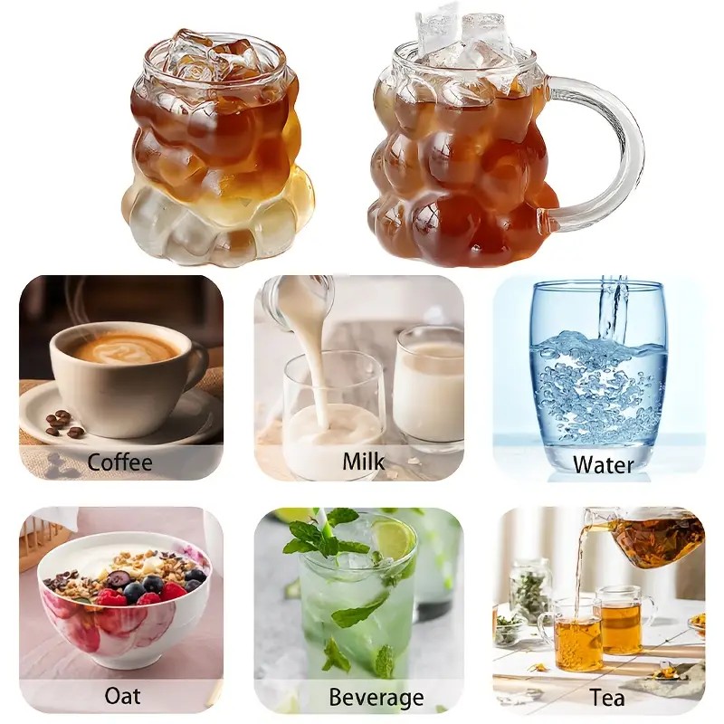 Bambu Kapaklı Cam Pipetli 330 ml  Borosilikat Bardak