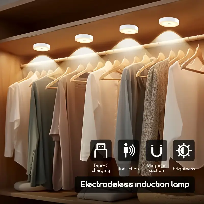 Hareket Sensörlü USB Şarjlı Spot Lamba – Mıknatıslı & Yapışkanlı, Gün Işığı LED (100 Lümen, 3000K)