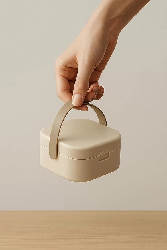 Taşınabilir Mini Takı ve Makyaj Kutusu – Aynalı, Çok Bölmeli, Kompakt Organizer