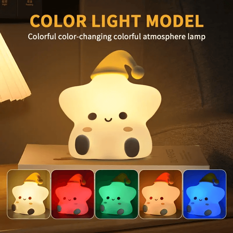 Yıldız Şekilli 5 Mod ile Çalışan  LED Gece Lambası  Usb Şarj Edilebilir