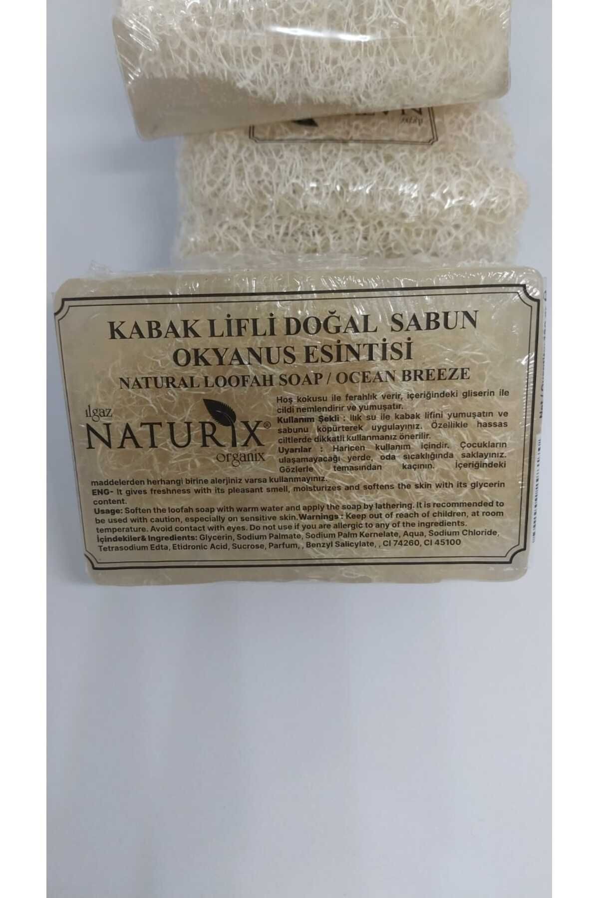 3'lü Kabak Lifli Doğal Sabun Okyanus Esintisi - Natural Loofah Soap / Ocean Breeze