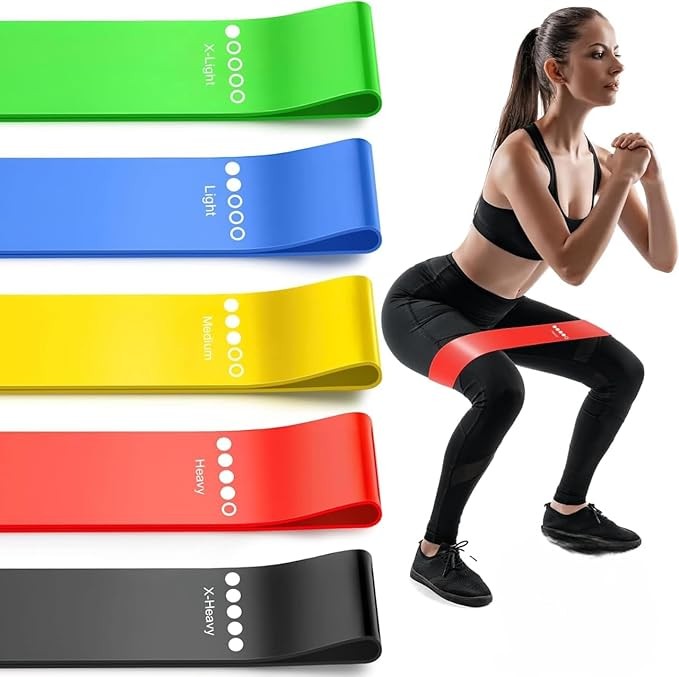 5 Adet Farklı Dirençte Pilates Squat Aerobik Bandı - Hafif,orta,sert Çalışma Lastiği