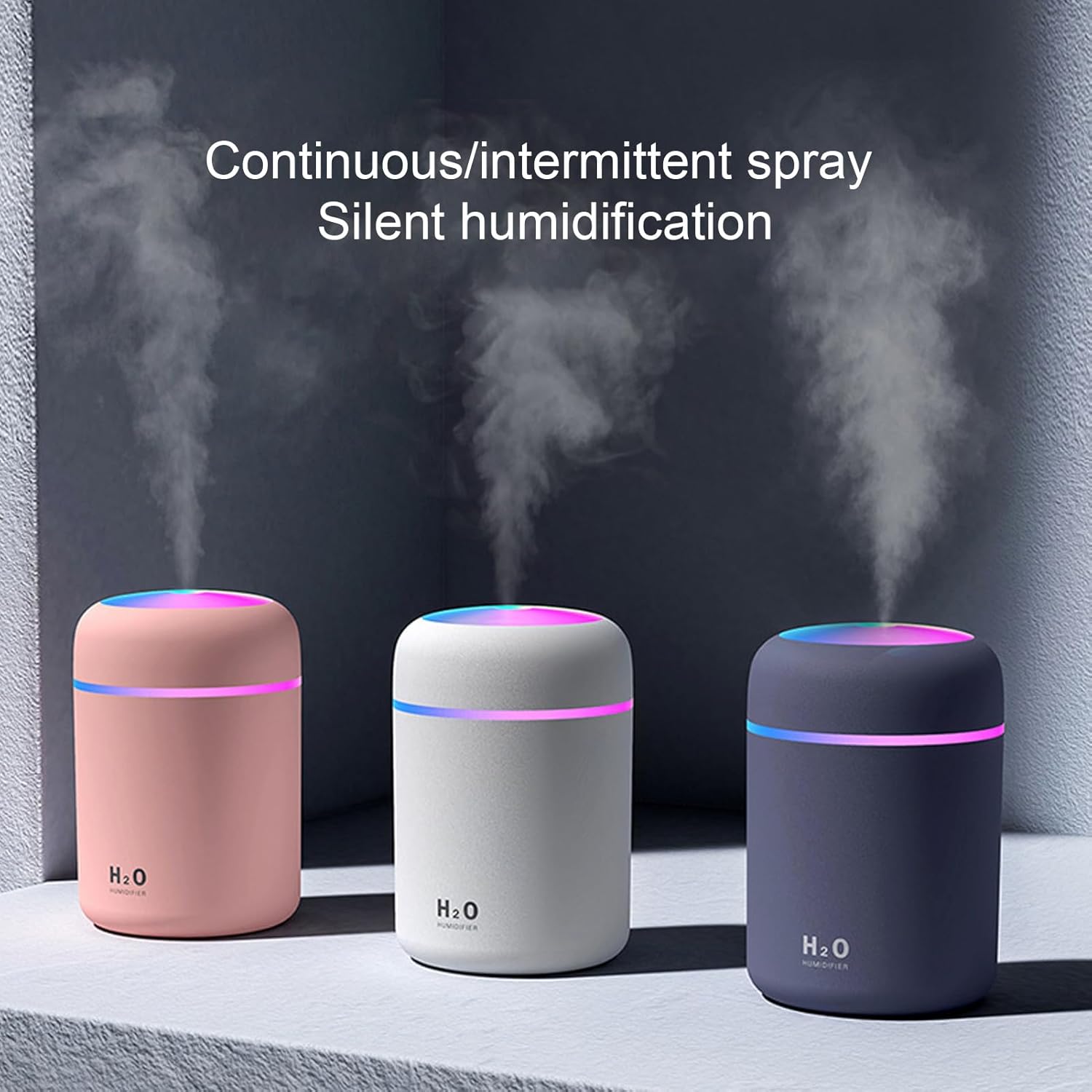Ultrasonik LED Işıklı Hava Nemlendirici – Buhar Makinesi ve Aroma Difüzörü, Sessiz Çalışma, 7 Renk