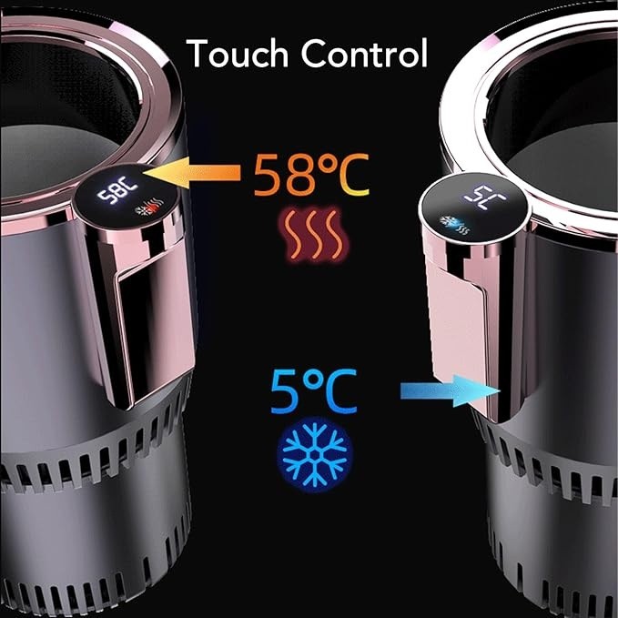 2’si 1 Arada Araba Bardak Isıtıcı ve Soğutucu  12V Taşınabilir Termal Bardak  LED Ekranlı Sıcak & Soğuk İçecek