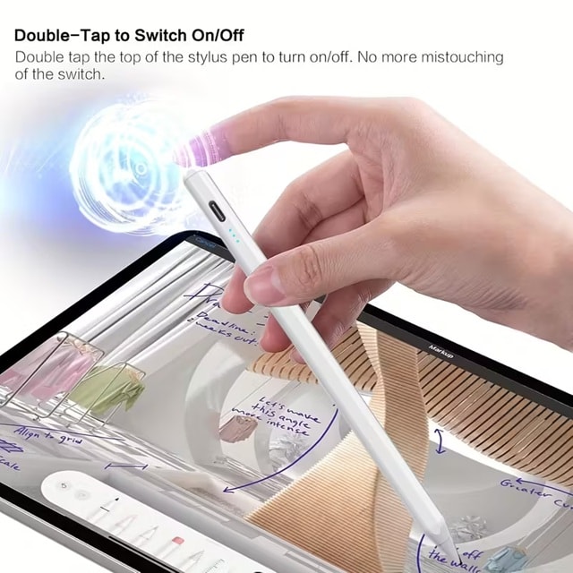 Akıllı Dokunmatik Stylus Kalem – Tablet ve Telefon Uyumlu, Çift Tıklama Aç/Kapat