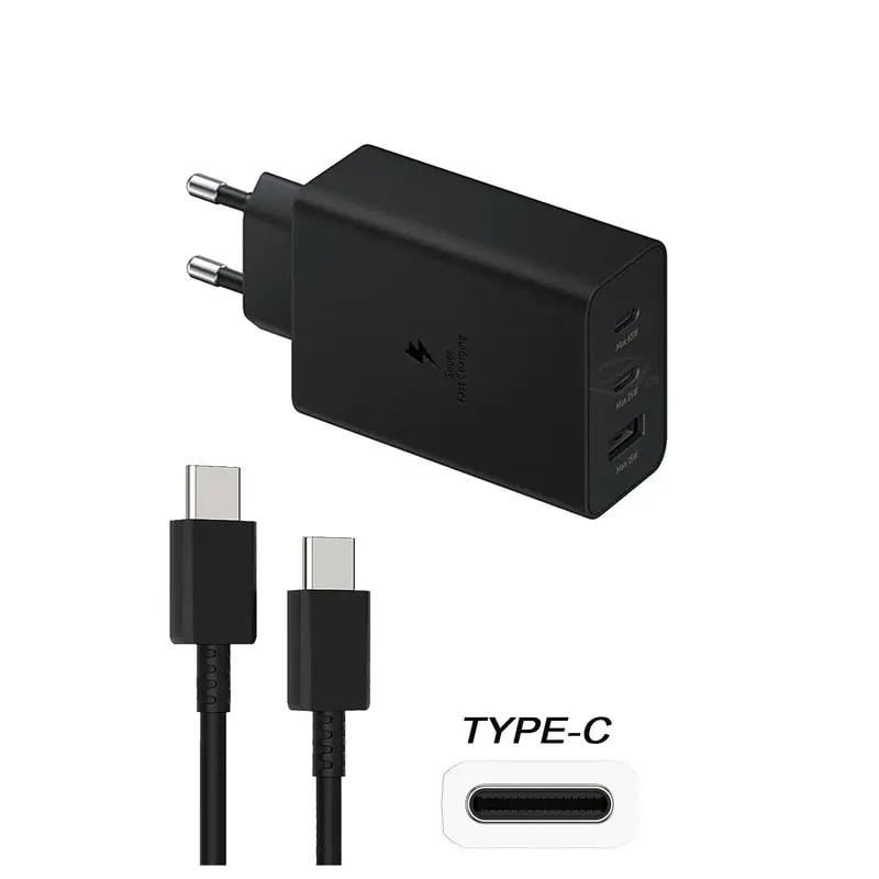 65W PD Hızlı Şarj Adaptörü – 2x Type-C + 1x USB Çoklu Çıkış, Hızlı Şarj Cihazı