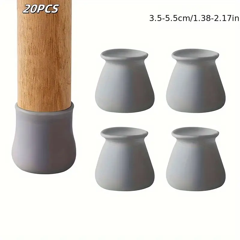  Silikon Sandalye Ayak Ucu Koruyucu – 3.5-5.5 cm Uyumlu Zemin Çizilmez ve Sessiz Kaydırmaz Başlık (12 Adet)