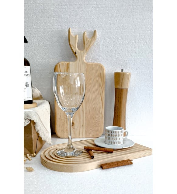  Yarım Gökkuşağı Dekoratif Ahşap Oymalı Sunum Tepsisi    30cmx25cm