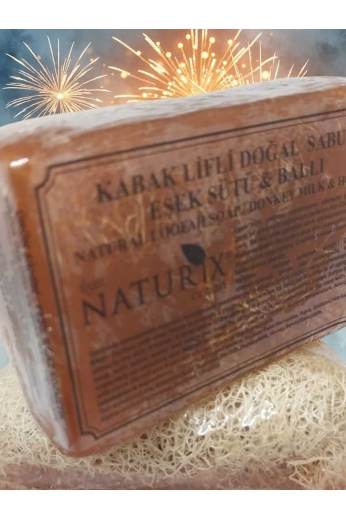 Kabak Lifli Doğal Sabun Eşek Sütü & Ballı - Natural Loofah Soap / Donkey Milk & Honey 130 gr.