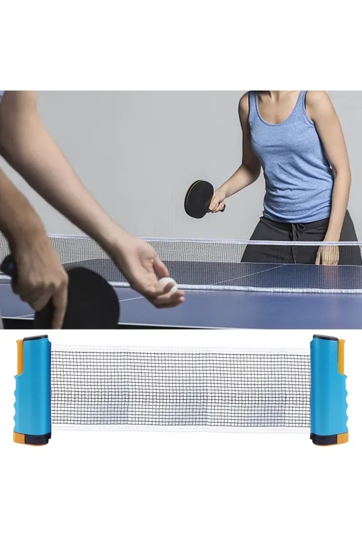 Masa Tenisi Ağı ve Raket Seti Taşınabilir Geri Çekilebilir Ping Pong Ağı Uzatılabilir File