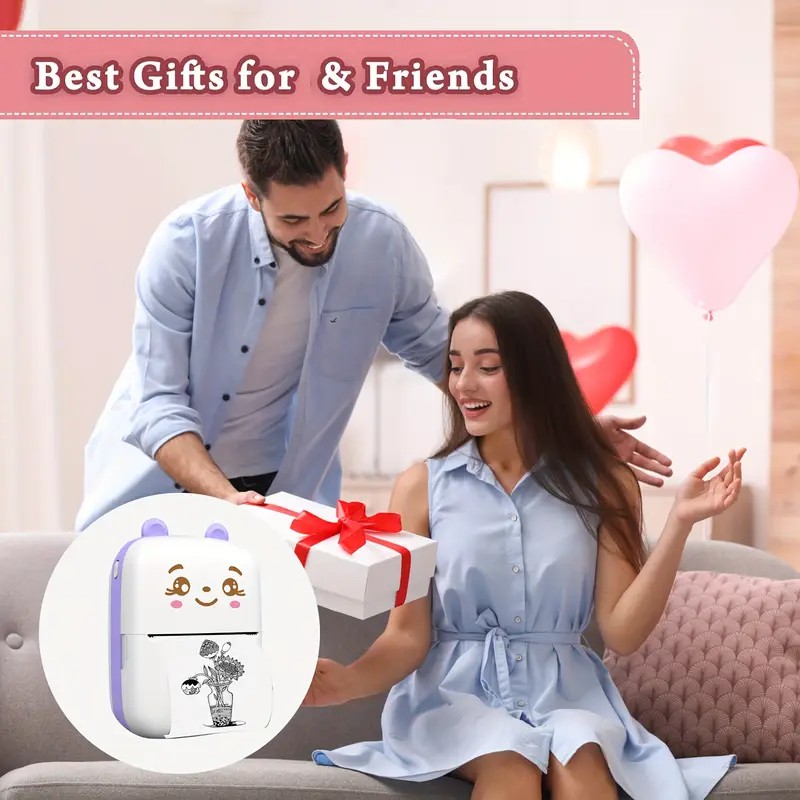 Mini Taşınabilir Kablosuz Termal Yazıcı – 200DPI – Android & iOS Uyumlu – Fotoğraf, Etiket, Not Baskı – Mürekkepsiz