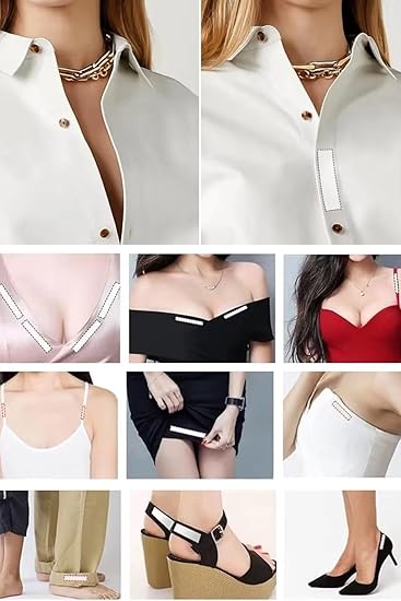 36 Adet Şeffaf Çift Taraflı Dekolte ve Kıyafet Sabitleme Bandı – Kendinden Yapışkanlı, Elbise & Eşarp İçin Görünmez Bant
