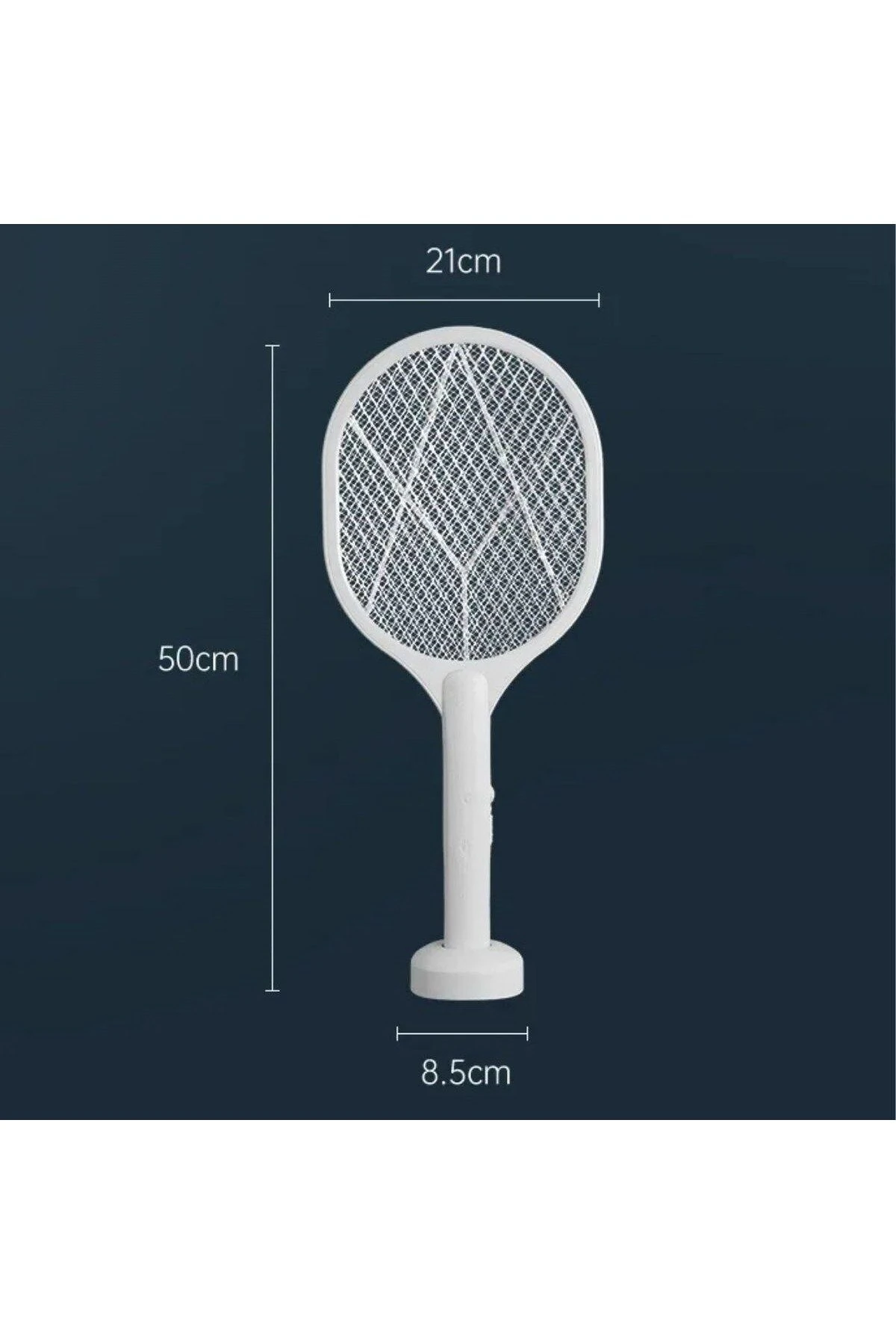 Masaüstü Standlı Şarjlı Sinek Öldürücü-Sinek Kovucu Raket / Mor ışıklı USB -Type-c girişli