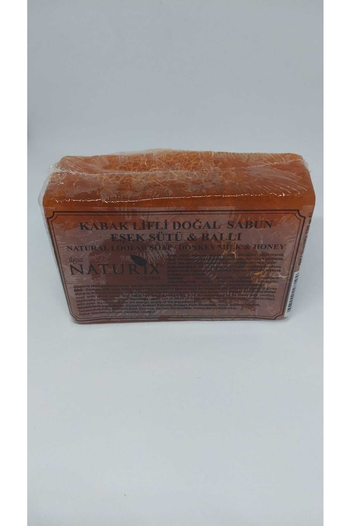 Kabak Lifli Doğal Sabun Eşek Sütü & Ballı - Natural Loofah Soap / Donkey Milk & Honey 130 gr.
