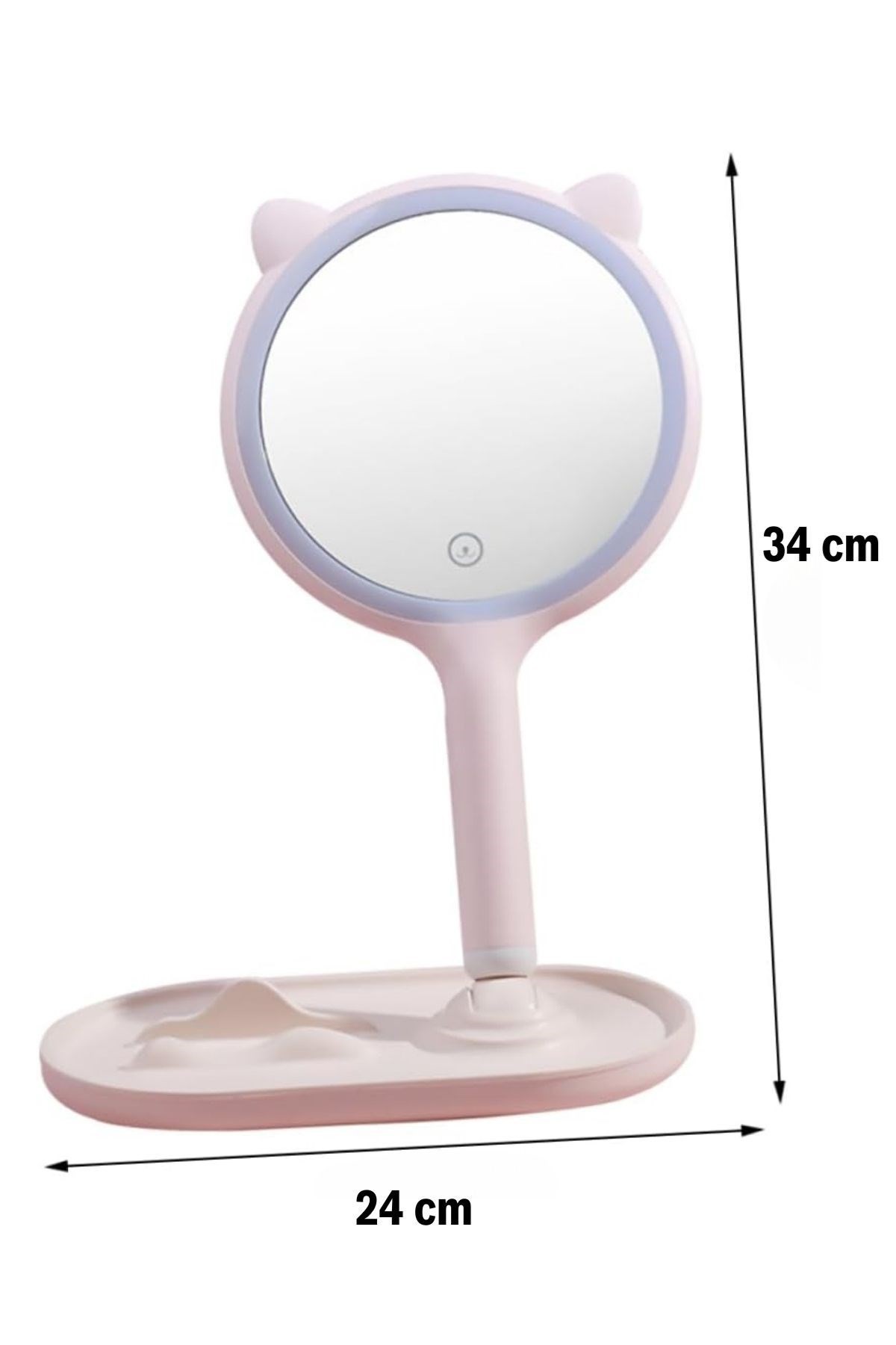Kedi Kulaklı Telefon Standlı  Dokunmatik Led  Ayna