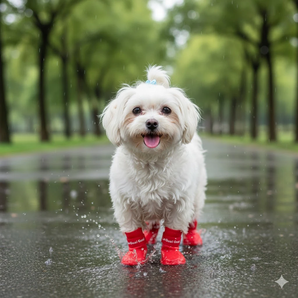 Silikon Köpek Botu (4 Adet Set) – Su Geçirmez, Kaymaz Tabanlı Konfor Bot (Kırmızı Renk)