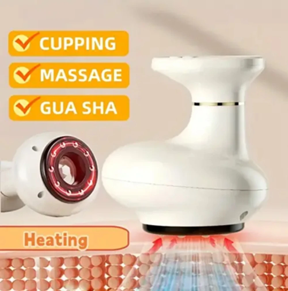 Vakum Teknolojili Elektrikli Kupa Masaj Aleti – Isıtmalı, Kırmızı & Mavi Işık Terapi, Negatif Basınç Masaj Cihazı