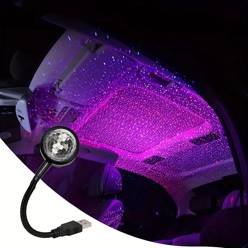 USB Araba Müzik Ritim Projektörü LED Araba Sihirli Top Lambası