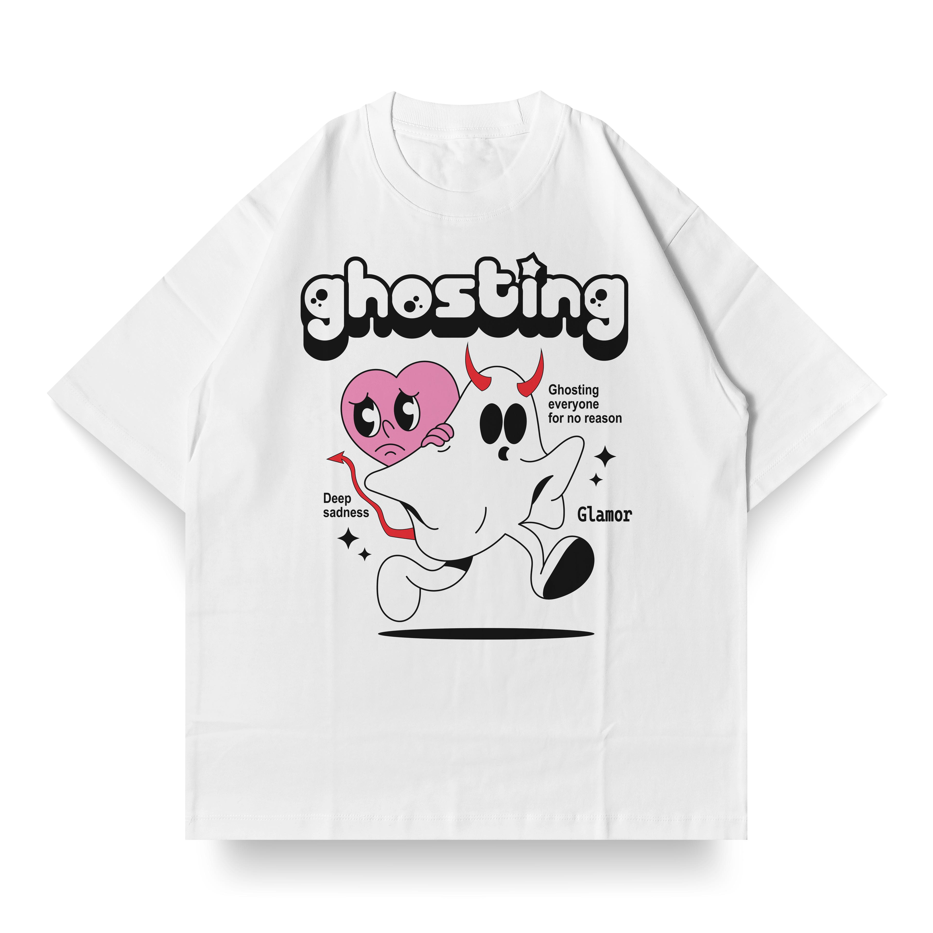 Ghosting Oversize Beyaz Tişört